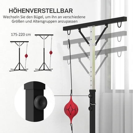 Höhenverstellbarer Boxsackständer aus Stahl, freistehend