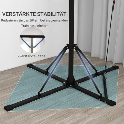 Höhenverstellbarer Boxsackständer aus Stahl, freistehend