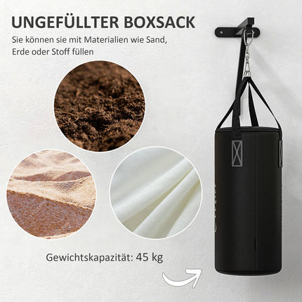 Support mural pour sac de frappe avec gants, dragonnes et crochet rotatif à 360°, support réglable pour sac de frappe, sac de sable, acier, noir