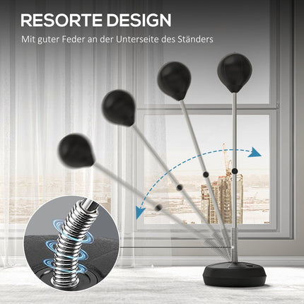 Verstellbares Punchball-Set, 125-145 cm mit Handschuhen und Pumpe