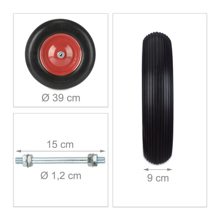 Bezdušové plné gumové kolo s osou 4.80-8
