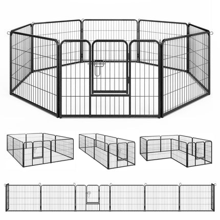 Ohrádka pro štěňata, výška 60cm, skládací kovový plot z 8 panelů