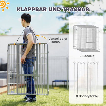 Dog playpen, Outdoor steel cabinet with door, 8-piece