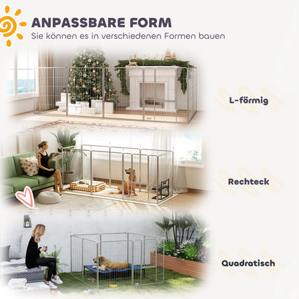 Dog playpen, Outdoor steel cabinet with door, 8-piece