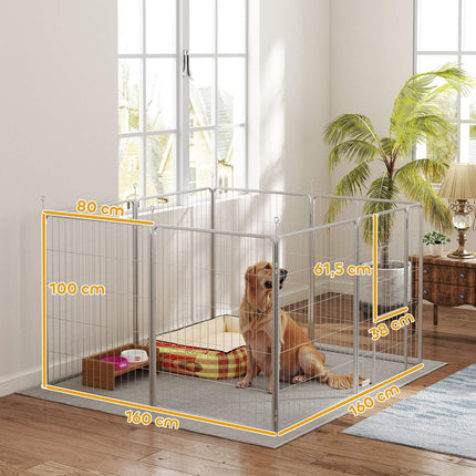 Dog playpen, Outdoor steel cabinet with door, 8-piece