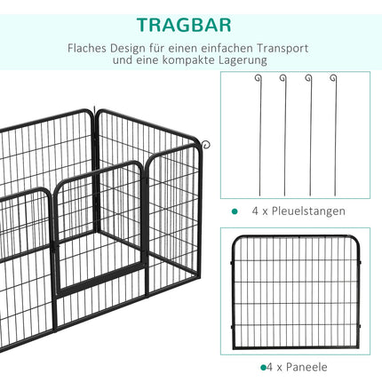 Welpenlaufstall für draußen – 70 x 80 cm Tragbarer Zaun