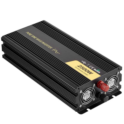 Pure Sine Wave Inverter 2500W, 12V-230V, LCD Remote