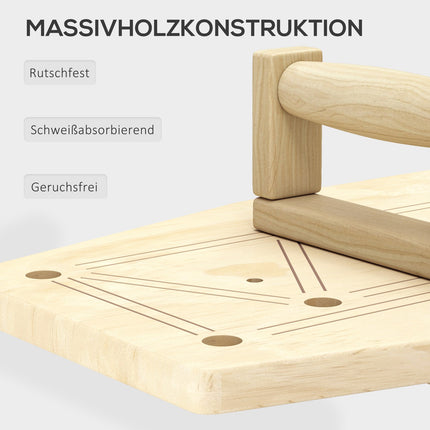 Liegestützgriffe aus Holz mit Widerstandsbändern, 11 Übungen