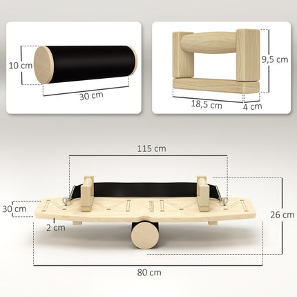 Liegestützgriffe aus Holz mit Widerstandsbändern, 11 Übungen