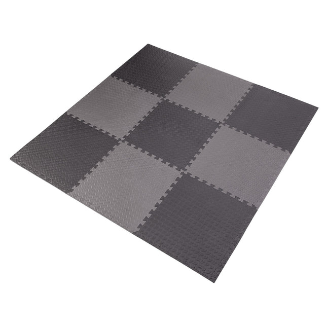 Puzzlematte für Fitnessgeräte, Dunkelgrau, 9 Teile