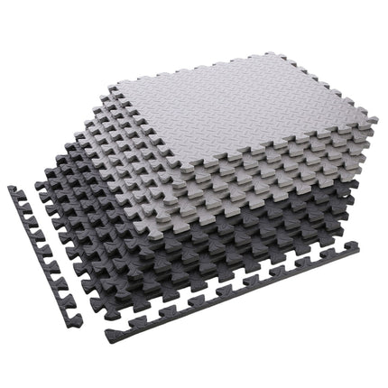Puzzelmatte für Fitnessgeräte, Hellgrau, 9 Teile
