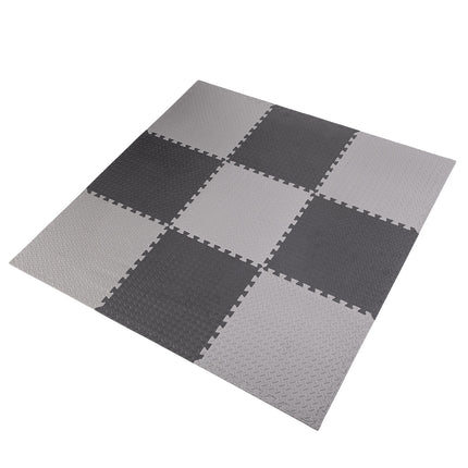 Puzzelmatte für Fitnessgeräte, Hellgrau, 9 Teile
