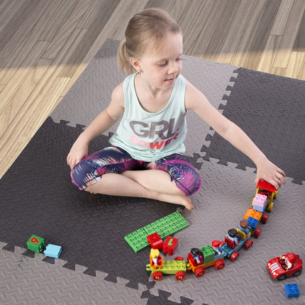 Puzzelmatte für Fitnessgeräte, Hellgrau, 9 Teile