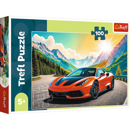 Puzzle Závod s časem, 100 dílků, motiv sportovního auta
