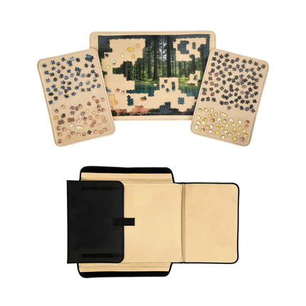 Puzzle Tray with Handle, 2 Compartments, Non-Slip Surface
