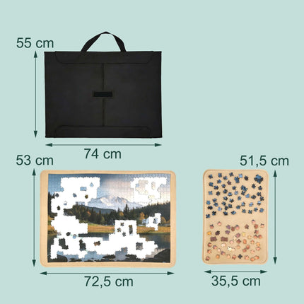 Puzzle Tray with Handle, 2 Compartments, Non-Slip Surface