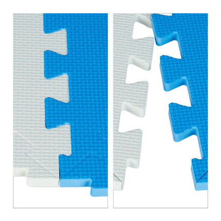 Tapis puzzle bleu-blanc