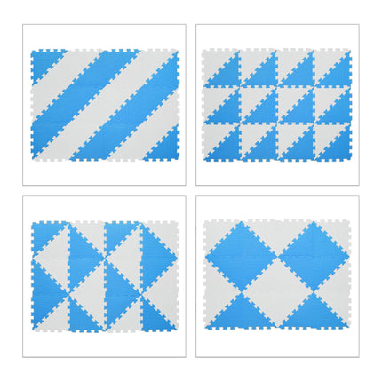 Tapis puzzle bleu-blanc