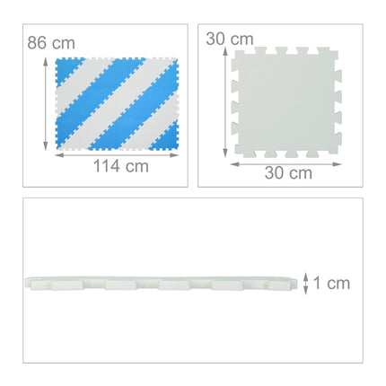 Tapis puzzle bleu-blanc