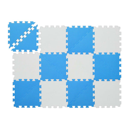 Tapis puzzle bleu-blanc