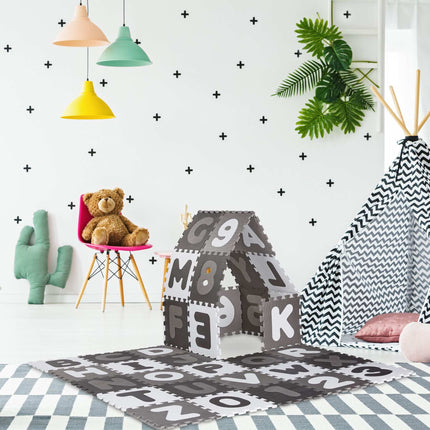 Puzzle mat with ABC and numbers