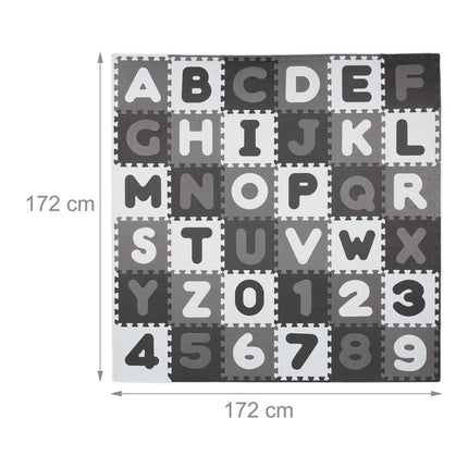 Puzzle mat with ABC and numbers