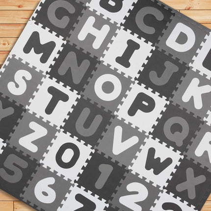 Puzzle mat with ABC and numbers