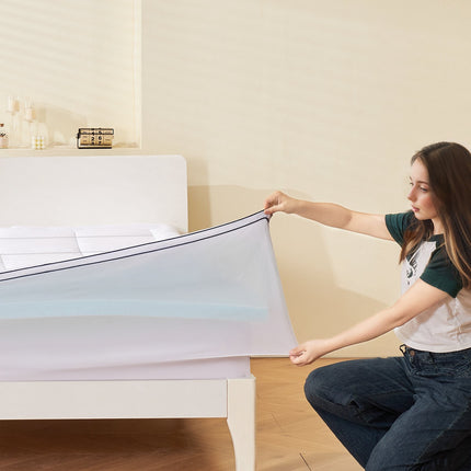 Queen Mattress Topper, 4 Inch Cooling Gel Memory Foam, Fiber Fill