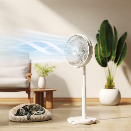 Quiet pedestal fan with remote control, 12 speeds, sleep mode