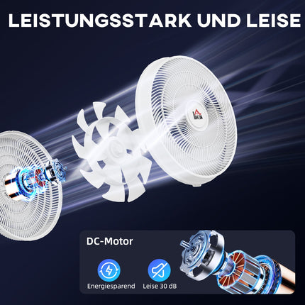 Quiet pedestal fan with remote control, 12 speeds, sleep mode