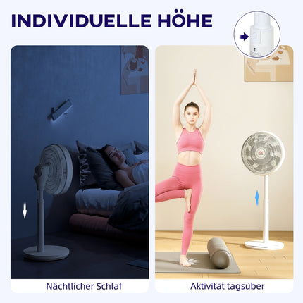 Quiet pedestal fan with remote control, 12 speeds, sleep mode