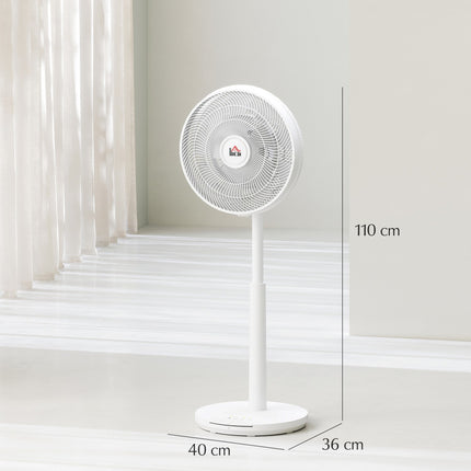Quiet pedestal fan with remote control, 12 speeds, sleep mode