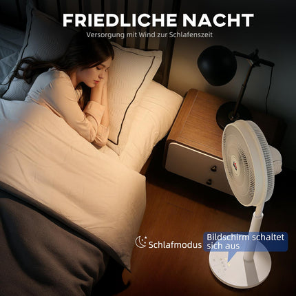 Quiet pedestal fan with remote control, 12 speeds, sleep mode