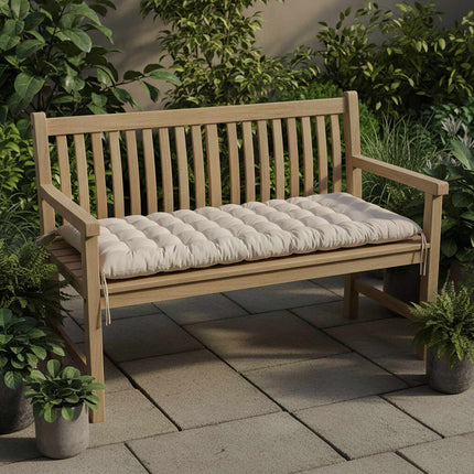 Gestepptes Gartenbankkissen mit Bändern