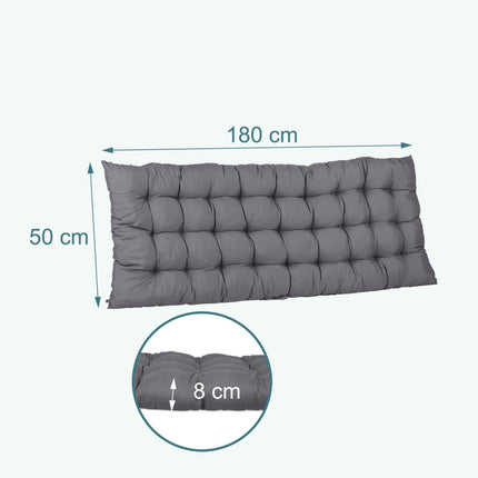 Quilted Garden Bench Cushion with Ties, Thick Padding