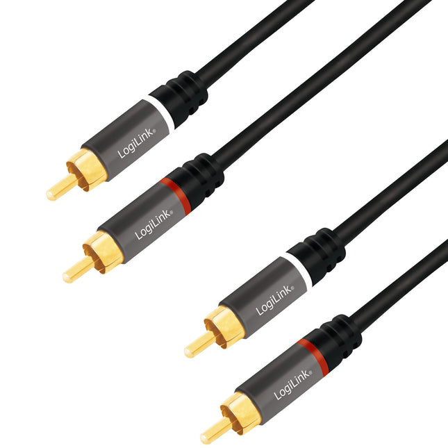 RCA Audio Cable, 2x RCA Male to 2x RCA Male, 0.5m, Gold-Plated