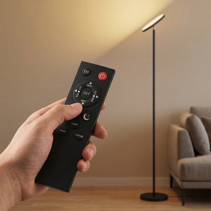 RGB Floor Lamp, Dimmable, Remote and Touch, Black