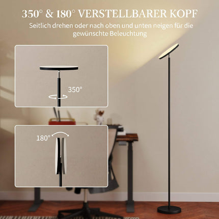 RGB Floor Lamp, Dimmable, Remote and Touch, Black