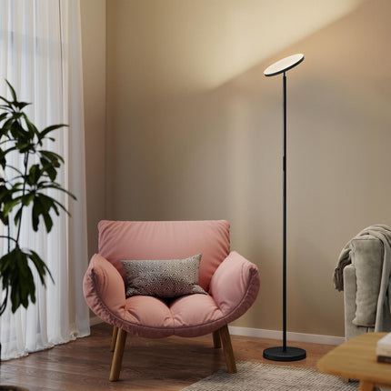 RGB Floor Lamp, Dimmable, Remote and Touch, Black