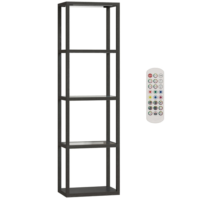 RGB-Stehlampe mit Glasablagen, LED, Fernbedienung, Musik-Synchronisierung