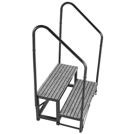 RV Steps, 2-Step with Dual Handrails, 660 lb, Non-Slip
