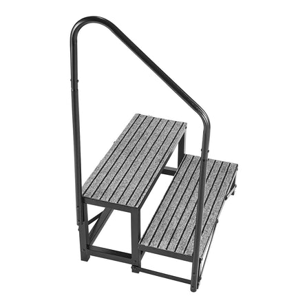 RV Steps With Handrail, 2-Step, 660 lb, Non-Slip
