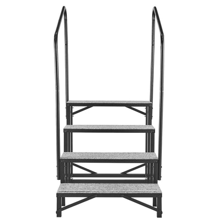 RV Steps with Dual Handrails, 4-Step, 660 lb Capacity