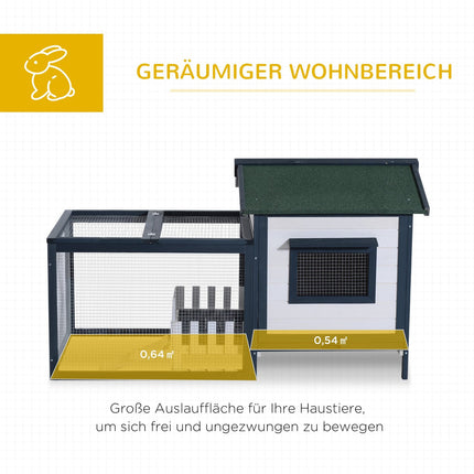 Kleiner Kleintierkäfig mit Freigehege, 151x78x84,5 cm