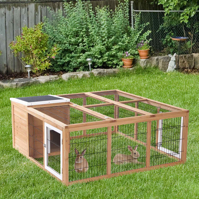 Rabbit cage for small animals, spruce, 123x120x52 cm, outdoor roof
