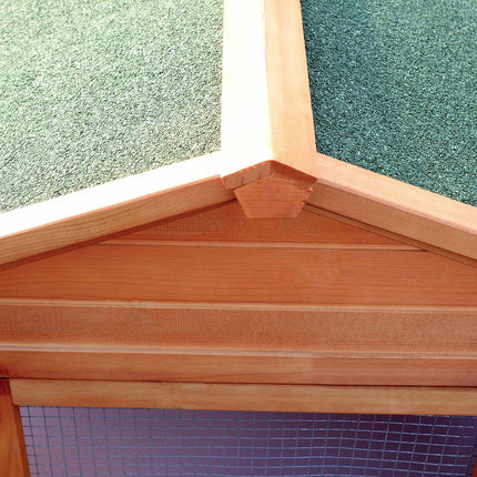 Clapier XXL avec enclos extérieur, cage spacieuse pour lapins, bois de sapin et fil métallique, 100 x 68 x 59 cm