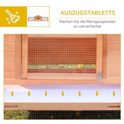 Clapier XXL avec enclos extérieur, cage spacieuse pour lapins, bois de sapin et fil métallique, 100 x 68 x 59 cm
