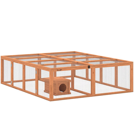 Hasenstall mit großem Freigehege, Modulbauweise, Holz