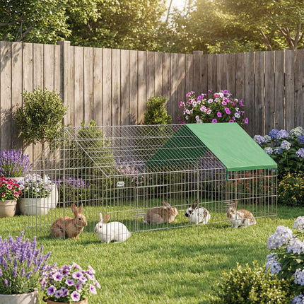 Rabbit Hutch with Lockable Doors, 180x75x75 cm, Green