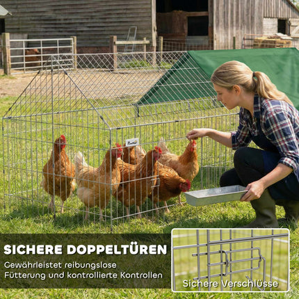 Rabbit Hutch with Lockable Doors, 180x75x75 cm, Green